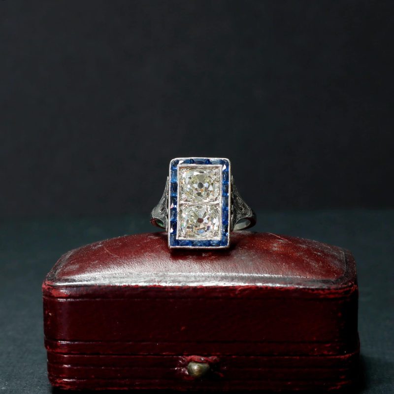 art deco sapphire and diamond ring