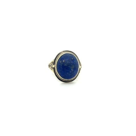 10K yellow gold lapis lazuli ring