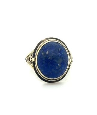 10K yellow gold lapis lazuli ring