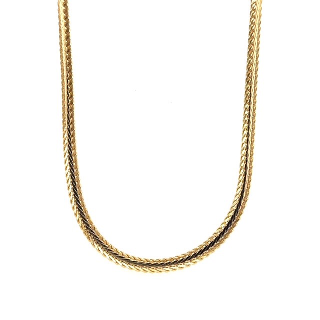 Contemporary 14K yellow gold wheat chain necklace